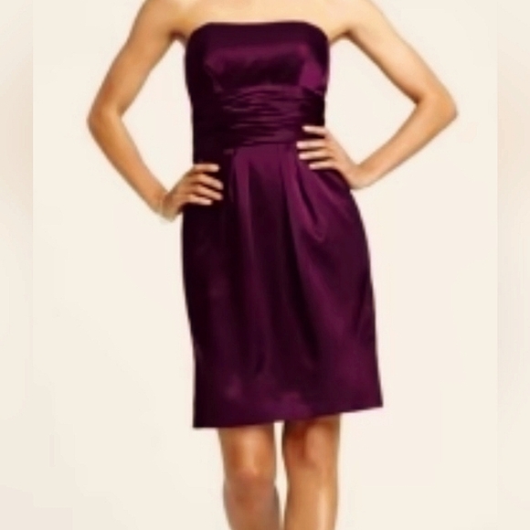 David's Bridal Purple Strapless Prom Dress - Picture 1 of 4